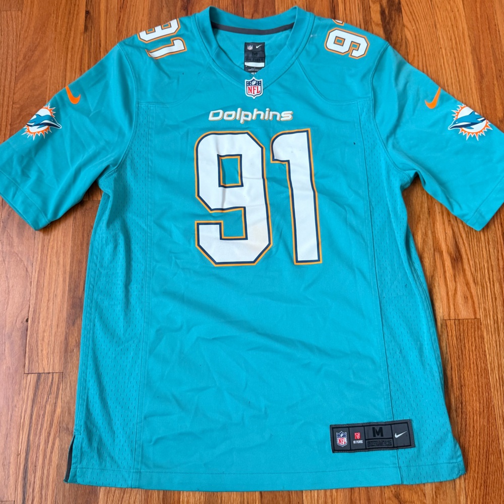 Nike Teal and White Men's Jersey